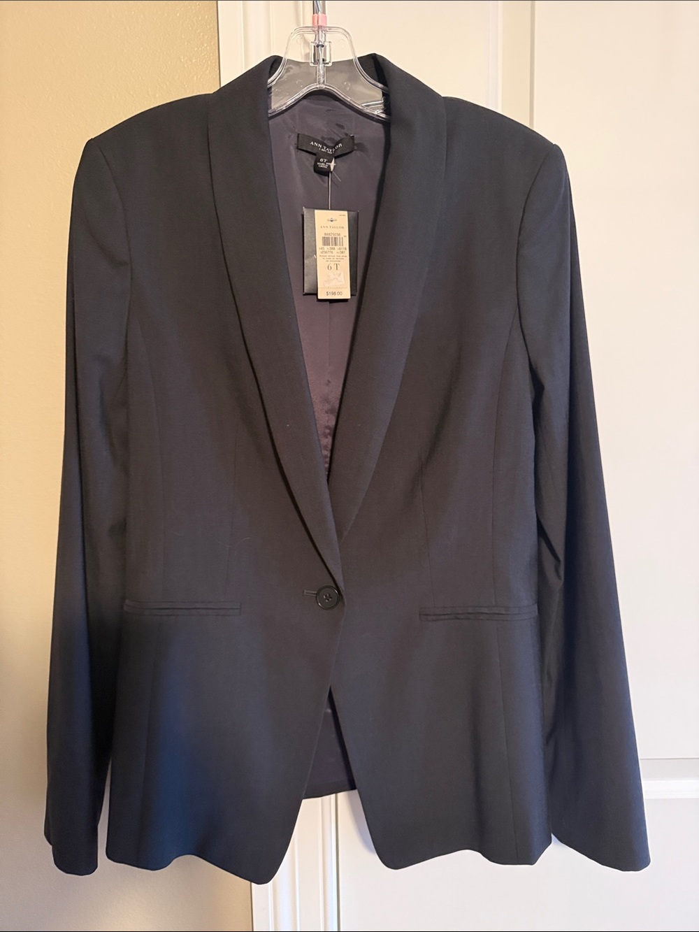 ⚡️NWT⚡️Ann Taylor Charcoal Single-Button Blazer - 6 Tall